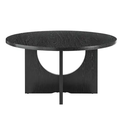 SHS- Modern Minimalist Coffee Table – 35.8" Black Solid Wood Nordic Style Center Table for Living Room, Office, or Apartment