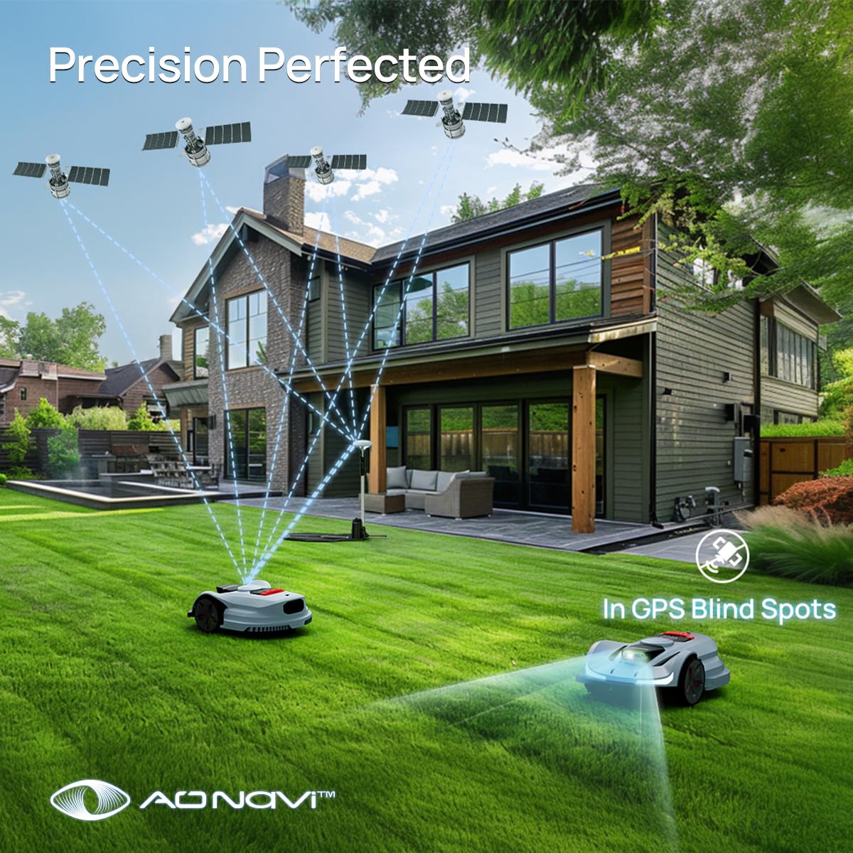 Sunseeker X7 Wireless Robot Lawn Mower 0.75 Acre/ 32,000Sq. Ft, with Smart APP Control, Vision AI System & RTK, Path Planning, Adaptive Floating Cut Height up to 4", for Medium to Large Yards