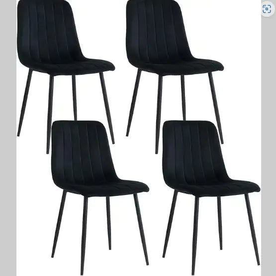 4-Piece Modern Dining Chairs Set, Upholstered Seat with Metal Legs for Kitchen and Dining Room