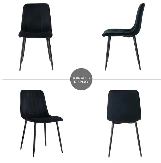 4-Piece Modern Dining Chairs Set, Upholstered Seat with Metal Legs for Kitchen and Dining Room