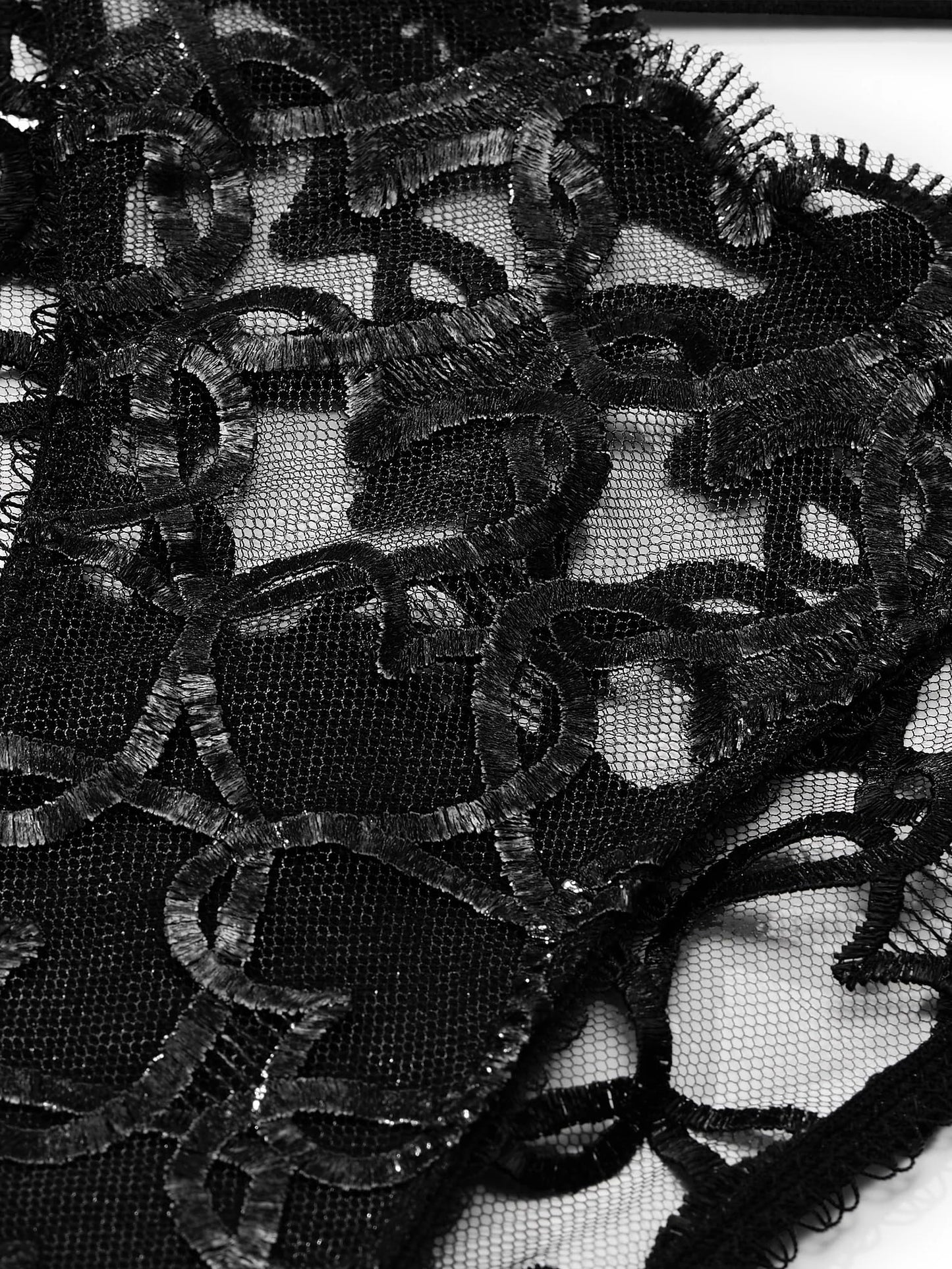 Victoria's Secret Shimmer Heart Embroidery Adjustable String Bikini Panty Color Black New (US, Alpha, Small, Regular, Regular, Black)
