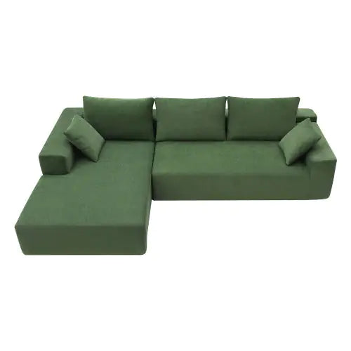 SHS- Modern Green Modular Sectional Sofa Set ā 2PC L-Shape Chenille Couch for Living Room, 4-Seater