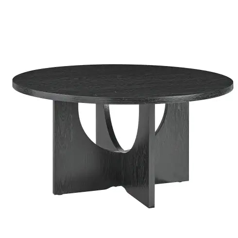 SHS- Modern Minimalist Coffee Table – 35.8" Black Solid Wood Nordic Style Center Table for Living Room, Office, or Apartment