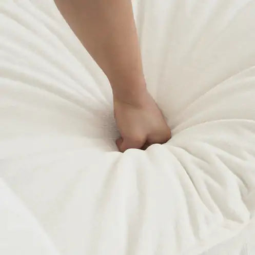 Chenille Fabric Ottoman Footrest for 2, 3, and 4 Seater Sofas, White Chenille Upholstery