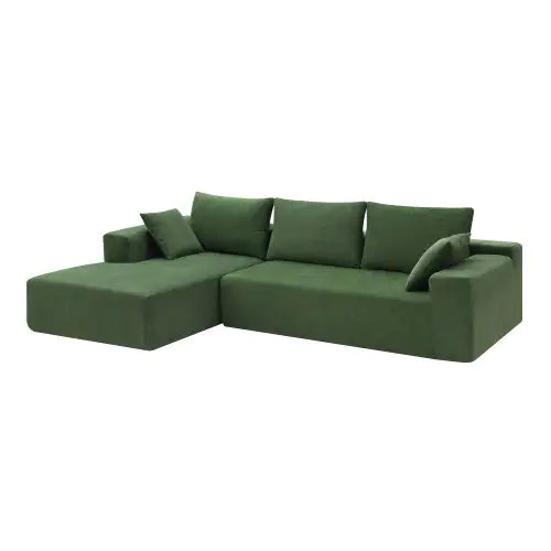 SHS- Modern Green Modular Sectional Sofa Set ā 2PC L-Shape Chenille Couch for Living Room, 4-Seater