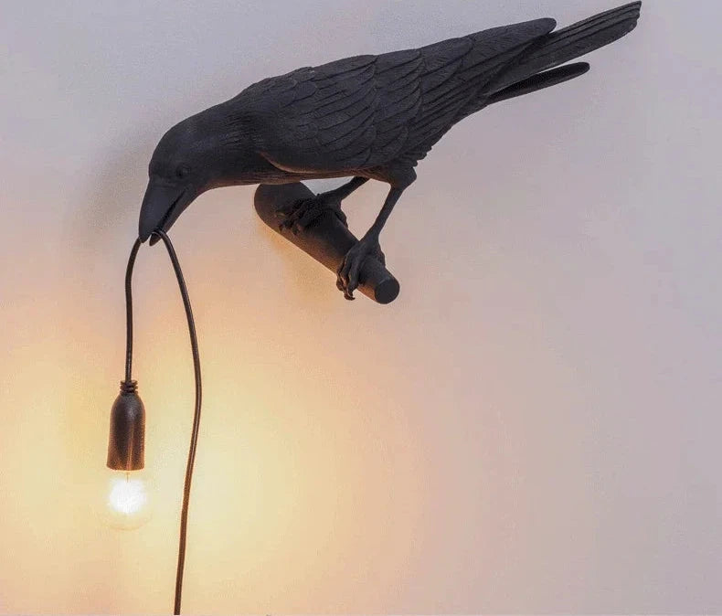 Serene Crow Resin Wall Lamp -SHS110