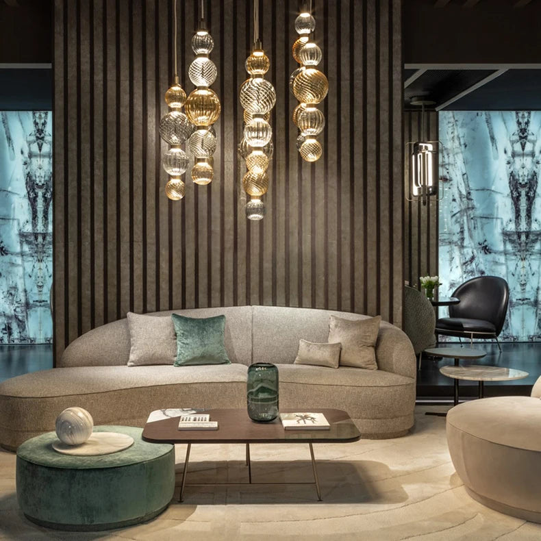 LumaGlow Modern Glass LED Pendant Chandelier -SHS611