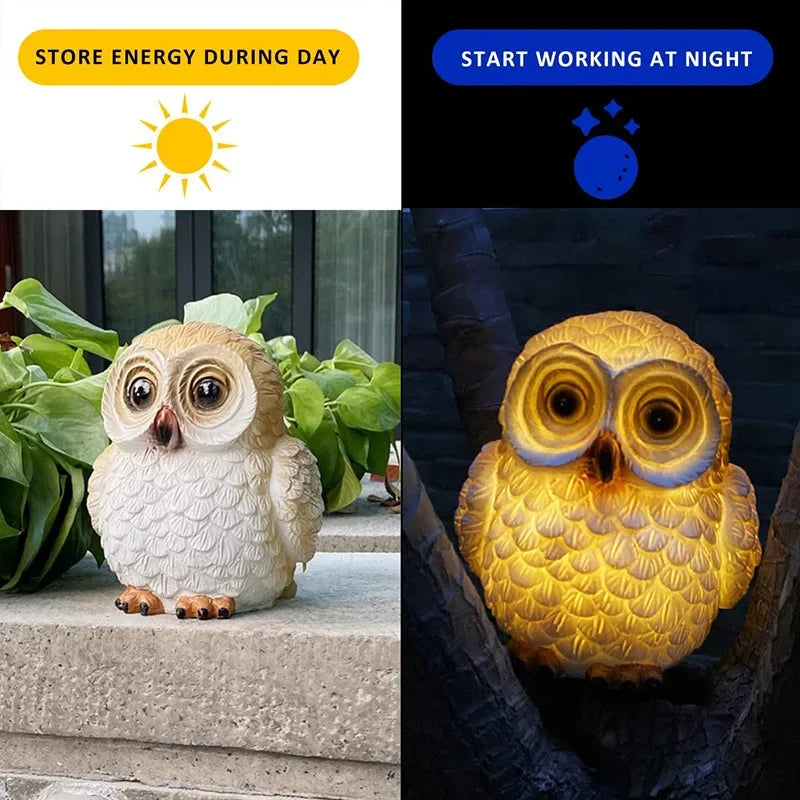 Luminous Owl Courtyard Decor -SHS210