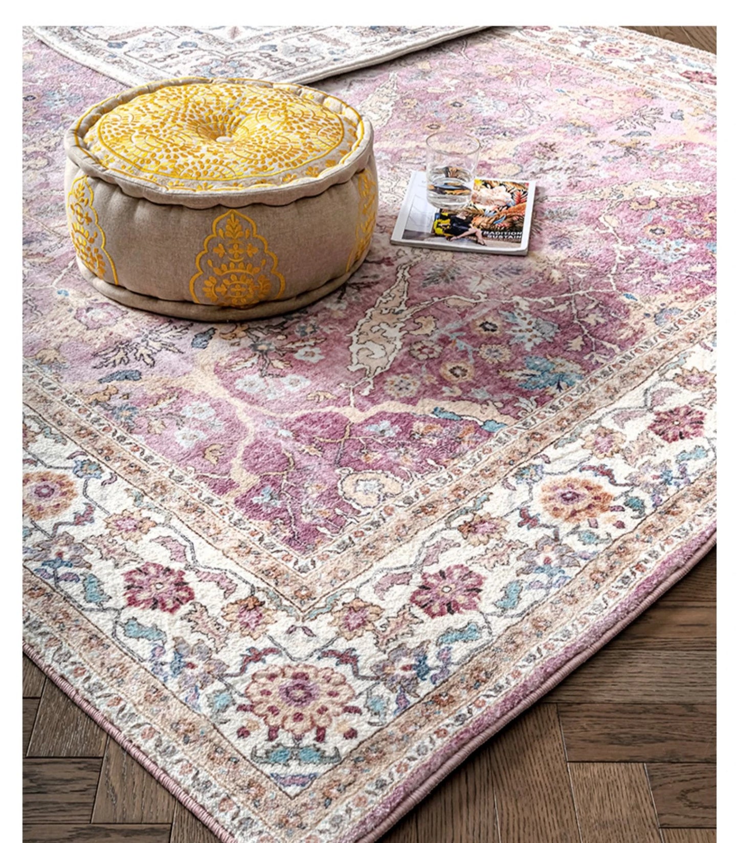 Luxury Retro Plush Rug - Soft Fluffy Mat for Bedroom, Living Room & Cloakroom