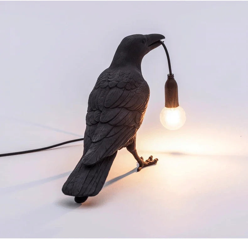 Serene Crow Resin Wall Lamp -SHS110