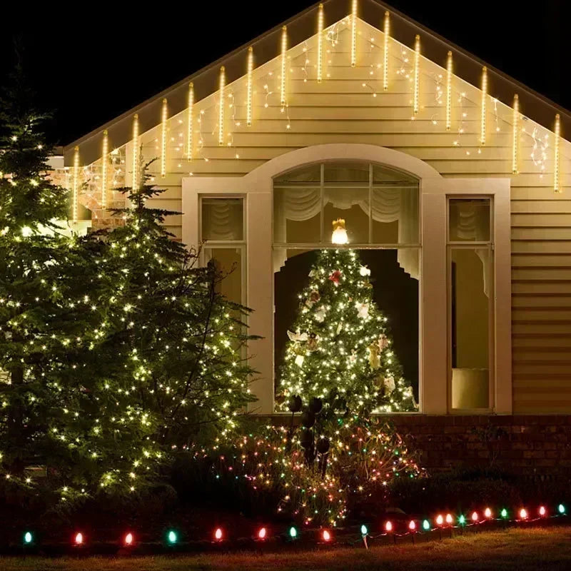 LED Meteor Shower String Light -christmas solar lights for outside -SHS251