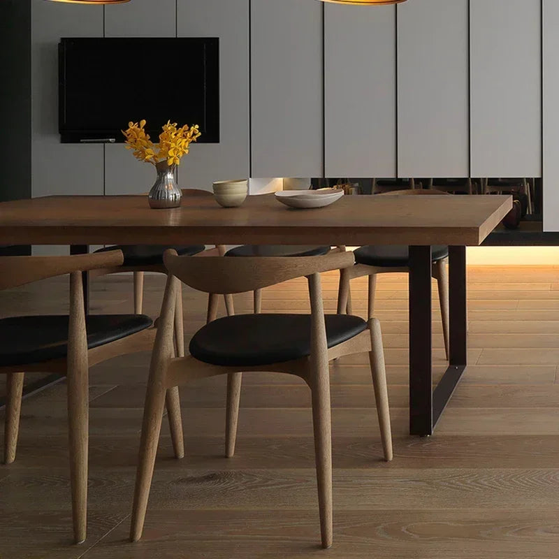 Luxury Modern Round Dining Table – Solid Wood Dining Room Set, Multifunctional Kitchen & Restaurant Table, Minimalist Style