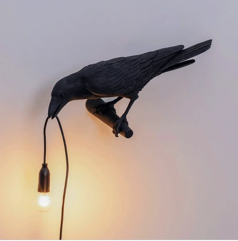 Serene Crow Resin Wall Lamp -SHS110
