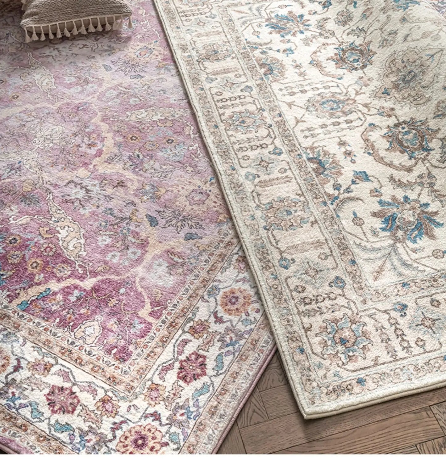 Luxury Retro Plush Rug - Soft Fluffy Mat for Bedroom, Living Room & Cloakroom
