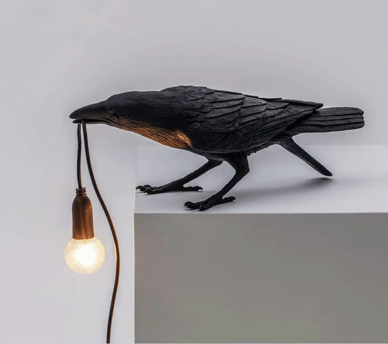 Serene Crow Resin Wall Lamp -SHS110