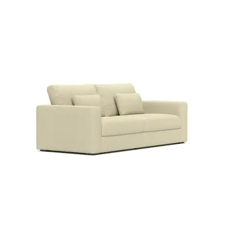 SHS-83" Modern 3-Seater Sofa Couch with Detachable Cover & Double Cushioning β Beige Fabric Sofa for Living Room