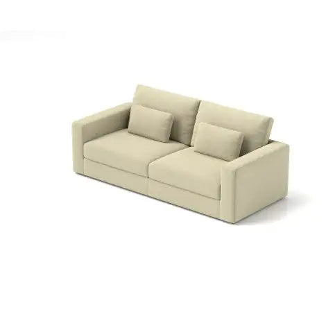 SHS-83" Modern 3-Seater Sofa Couch with Detachable Cover & Double Cushioning β Beige Fabric Sofa for Living Room