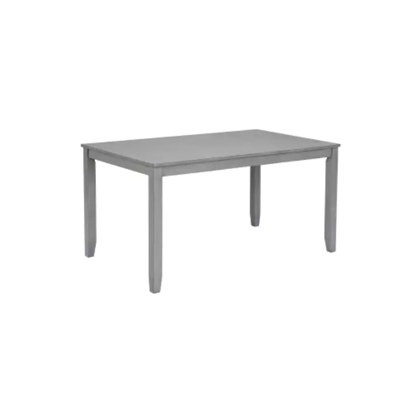 6-Piece Rectangular Dining Set, Gray Acacia Wood Table with 4 Upholstered Chairs and Bench, Seating for 6
