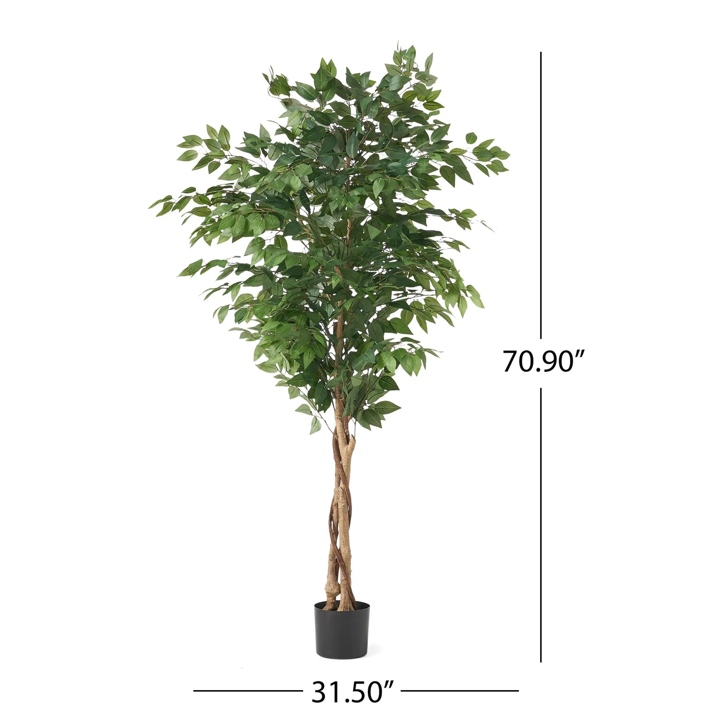 Artificial Banyan Tree - Lifelike Greenery, Pre-Potted, Indoor & Outdoor Décor, 71" Tall