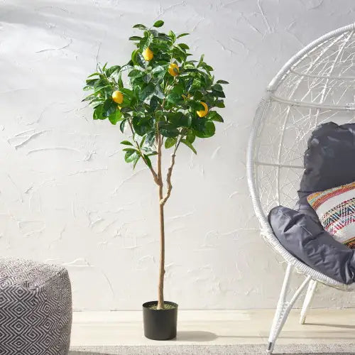 Artificial Lemon Tree with Green Leaves, Realistic Faux Lemon Plant, Home Decor, Indoor Plant