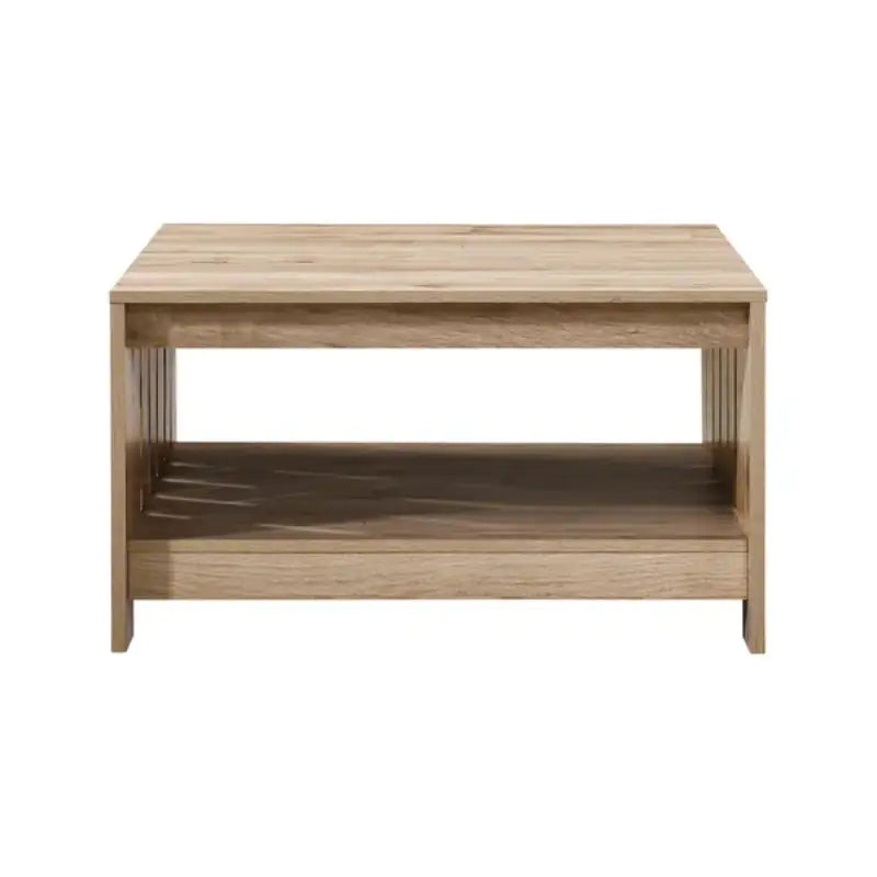 SHS - 31.5" Black Oak Square Coffee Table with Shelf – Farmhouse Wood Center Table for Living Room