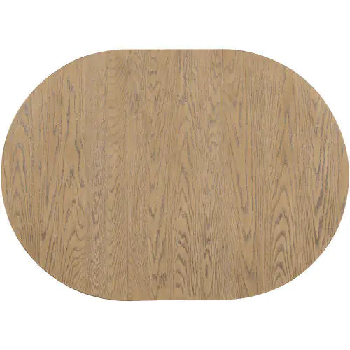 TREXM 5-Piece Farmhouse Wooden Dining Table Set with Round Extendable Table and 4 Upholstered Chairs (Oak Natural Wood + Antique White)