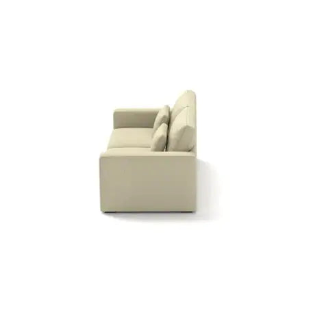 SHS-83" Modern 3-Seater Sofa Couch with Detachable Cover & Double Cushioning β Beige Fabric Sofa for Living Room