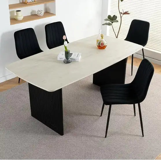 4-Piece Modern Dining Chairs Set, Upholstered Seat with Metal Legs for Kitchen and Dining Room