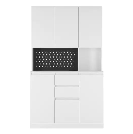 SHS -74 Inch Kitchen Storage Cabinet With Charging Station, Freestanding Buffet Cabinet With Drawer Sideboard, Modern Kitchen Storage Cabinet With Microwave Rack, Suitable For Kitchen, Living Room, Dining