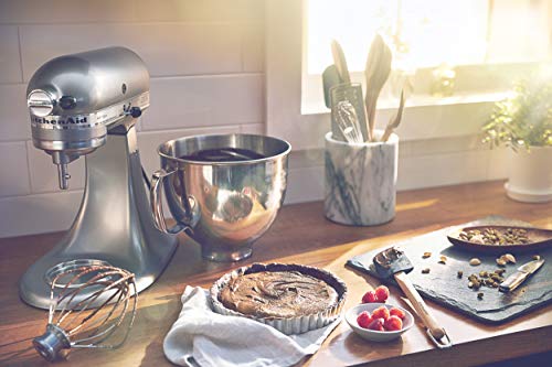 KitchenAid Artisan Series 5 Quart Tilt Head Stand Mixer with Pouring Shield KSM150PS, Contour Silver, Zinc