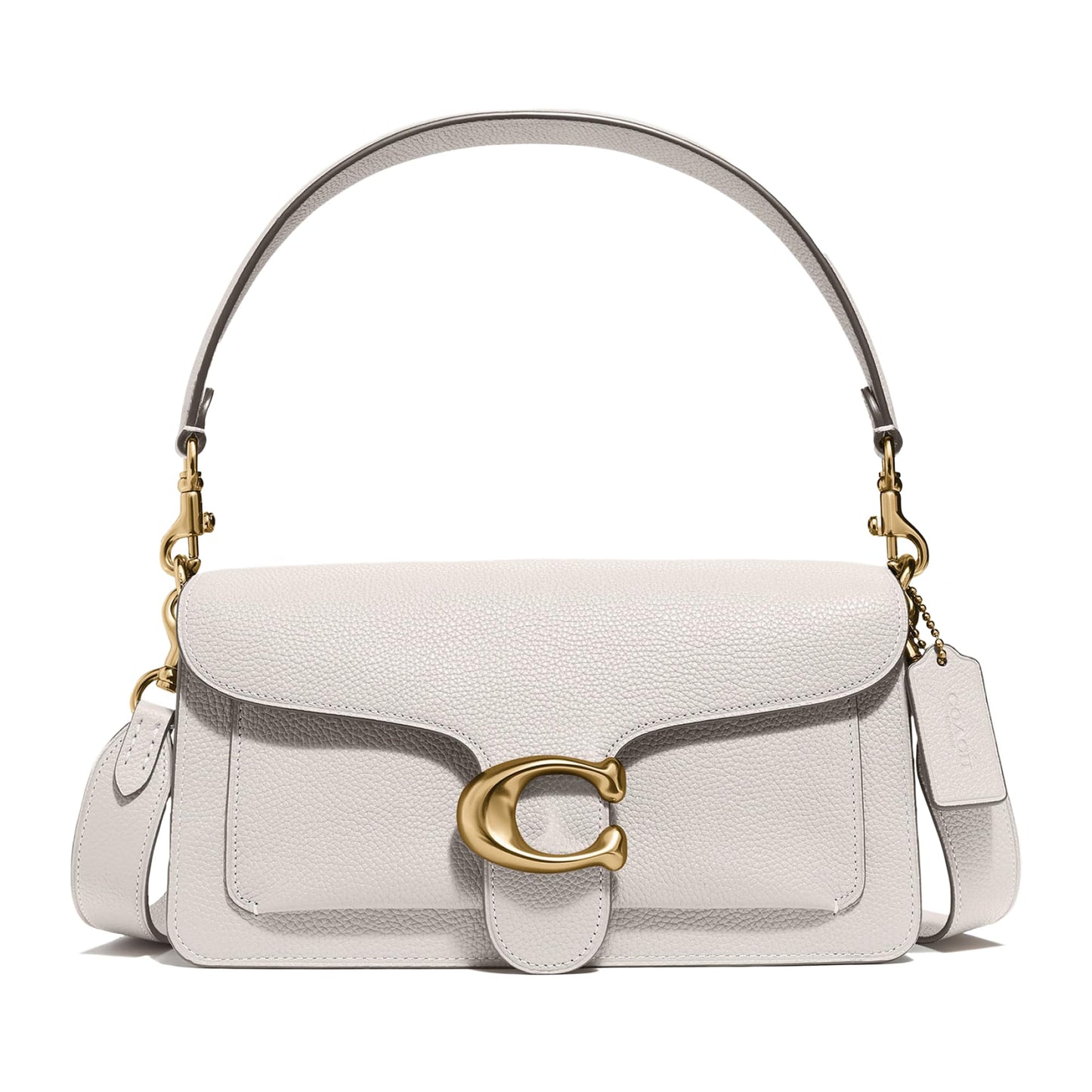COACH Polished Pebble Leather Tabby Shoulder Bag 26 Chalk One Size