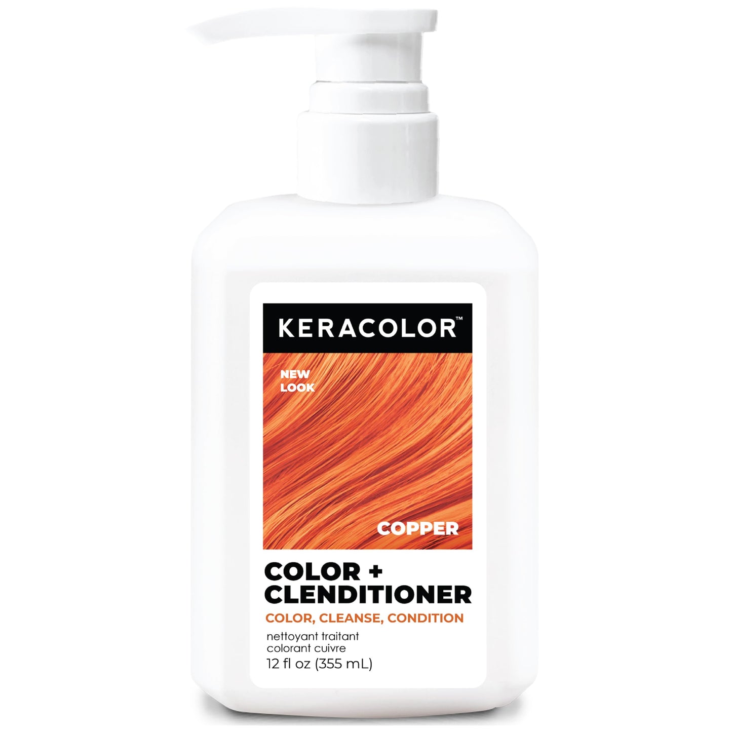 Keracolor Clenditioner COPPER Hair Dye - Semi Permanent Hair Color Depositing Conditioner, 12 Fl. Oz.