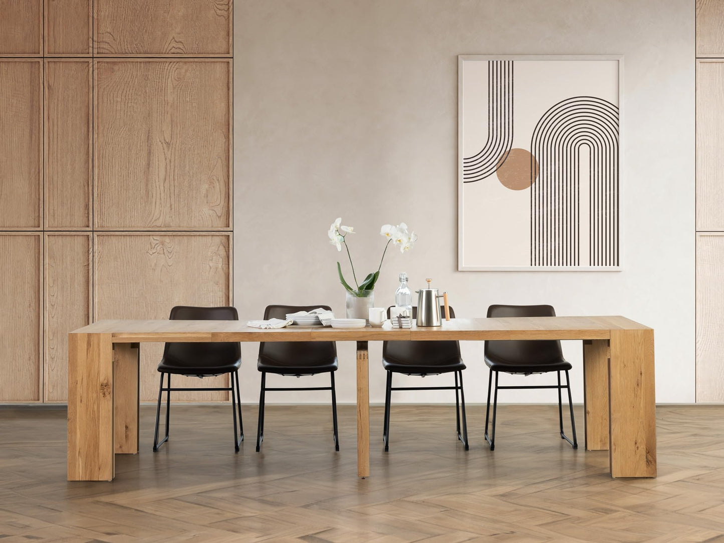 Transformer Table - Solid Wood Extendable Dining Table, Seats 2-12, Extendable Dining Room Table, Space-Saving Furniture, Expandable Dining Furniture, Natural (Table Only)