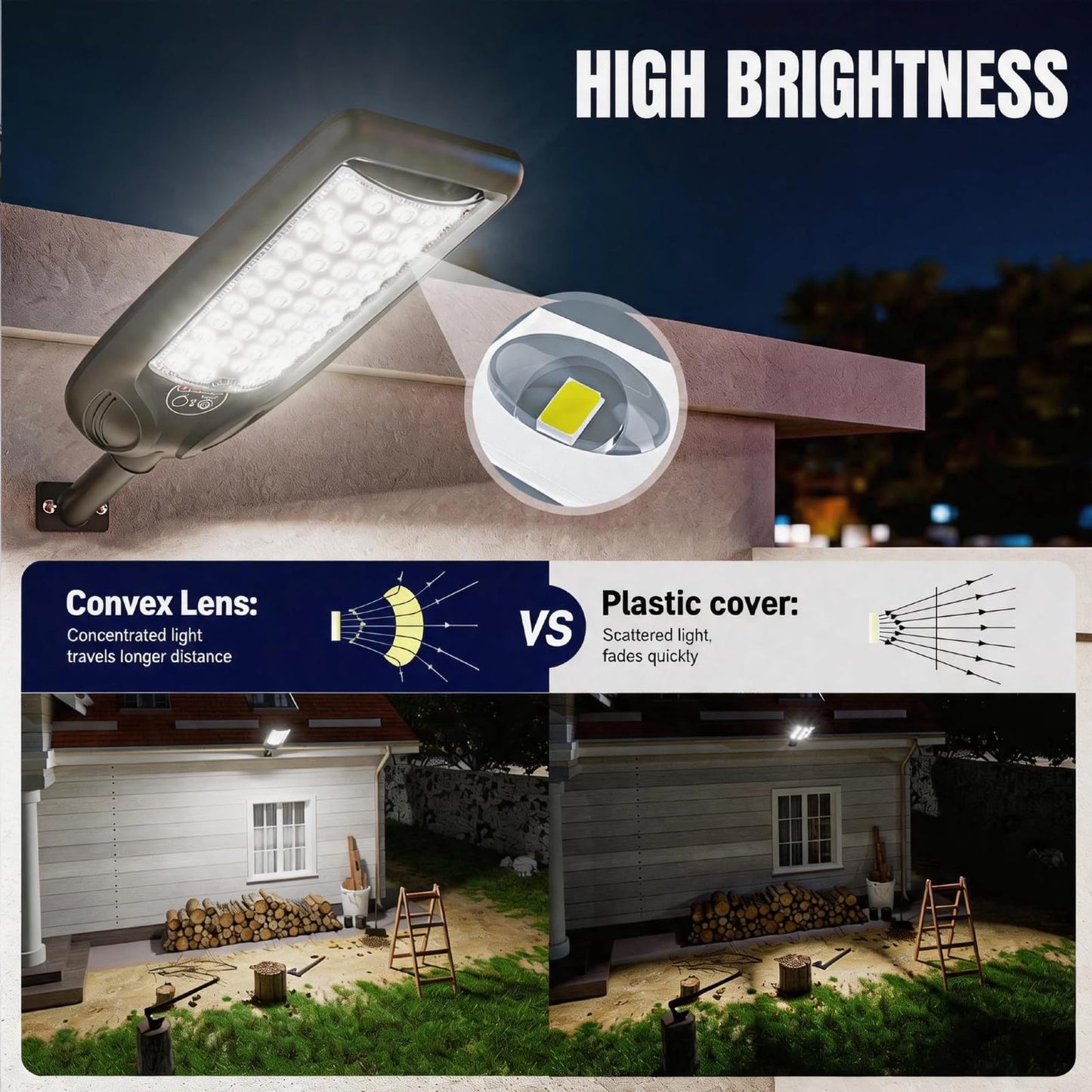 Solar Street Lights Outdoor with Remote Control, Motion Sensor Solar Lamp, 6500K Dusk to Dawn Powered Flood Light,Waterproof Security Light for Outside Garden, Yard, Parking Lot