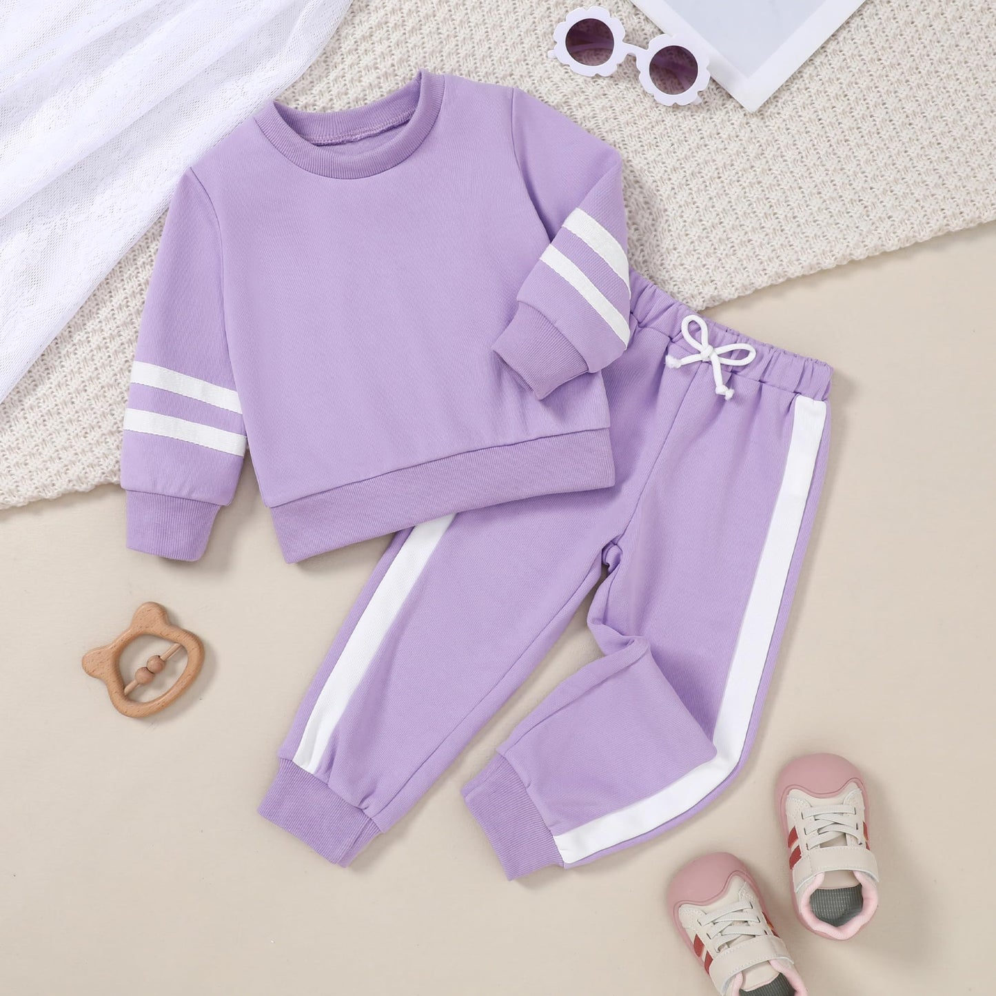 SOLOYEE Toddler Girl Clothes 2T 3T Girls Fall Outfits 2Pcs Sweatsuit Set