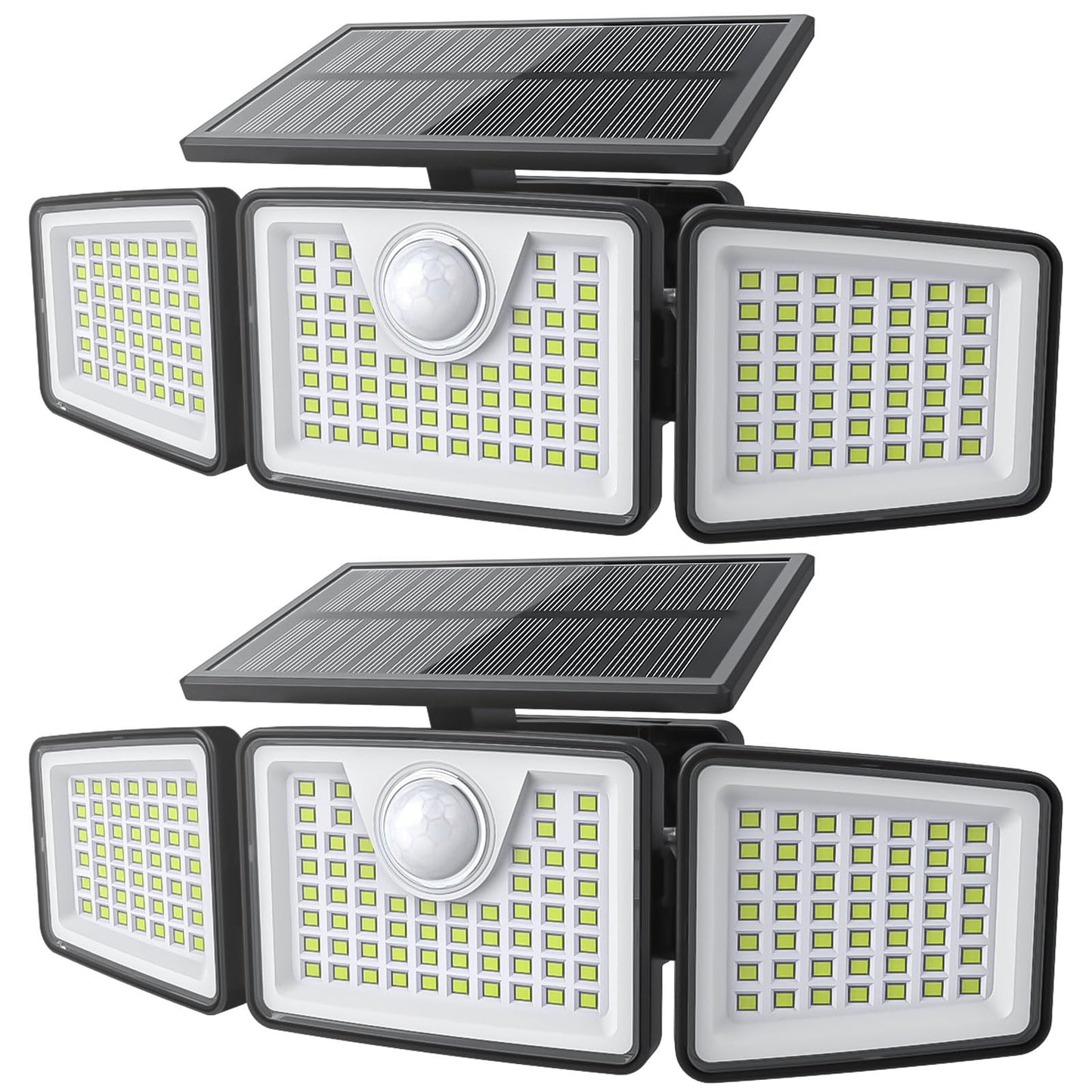 daphino 2500LM Solar Lights, Motion Sensor Outdoor Lights, 3-Head, 2 Pack