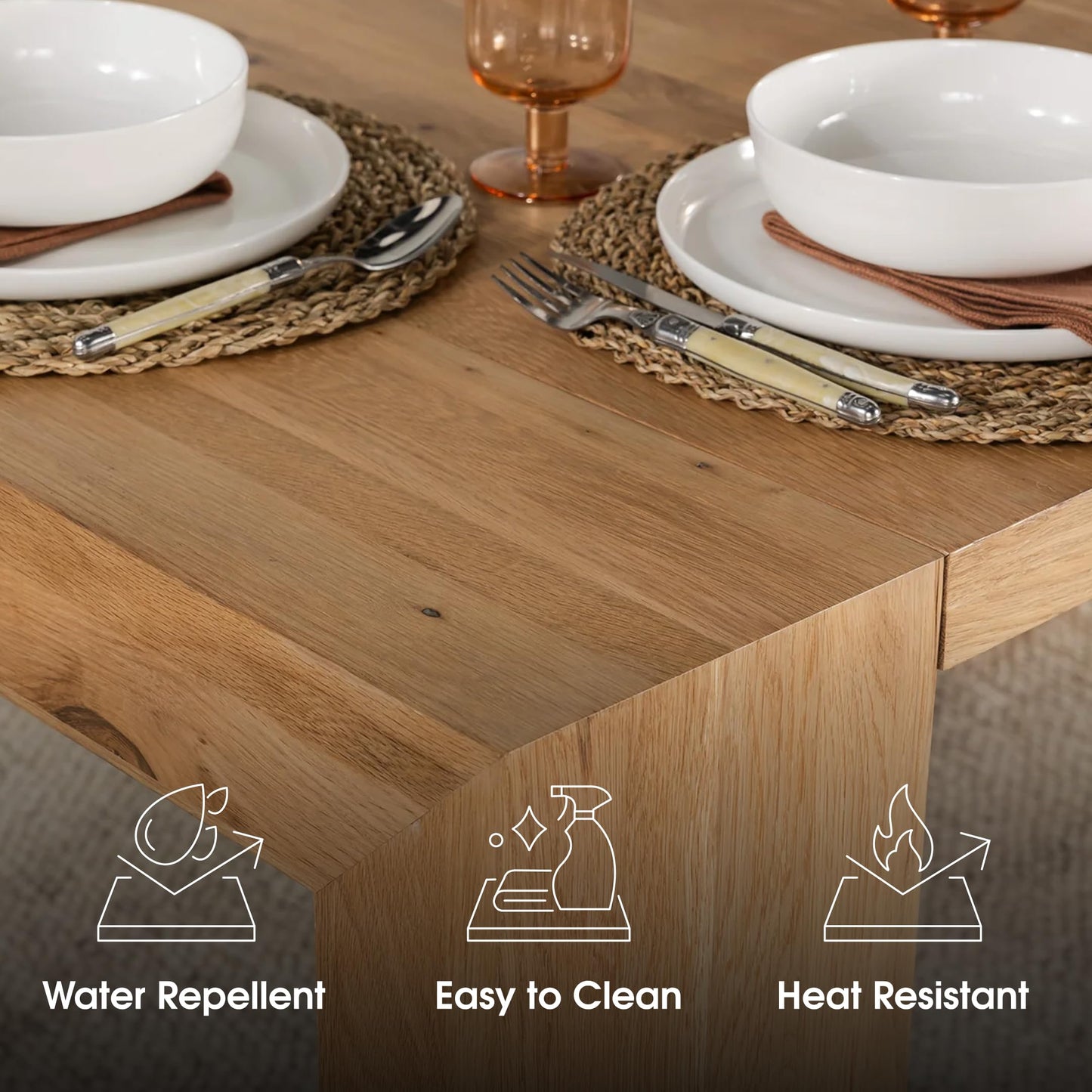 Transformer Table - Solid Wood Extendable Dining Table, Seats 2-12, Extendable Dining Room Table, Space-Saving Furniture, Expandable Dining Furniture, Natural (Table Only)