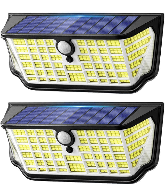 TuyLuxe Solar Motion Sensor Lights Outdoor, 4500LM & 300° Wide Flood Lights