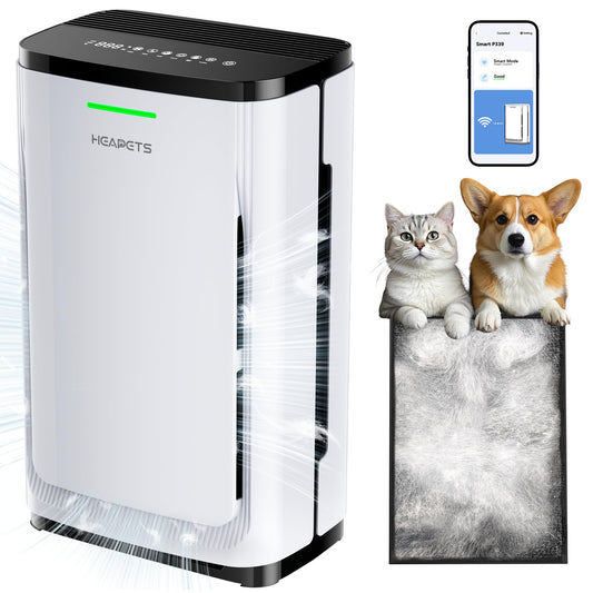 Pet Air Purifier Large Home 4200 sq ft, Suck up Floating Cat Dog Hair Dander, 7-Stage H13 HEPA Anion Activated Carbon Filter, Air Purifiers with APP for Odor Allergies Smoke Dust, Zero Ozone, P339