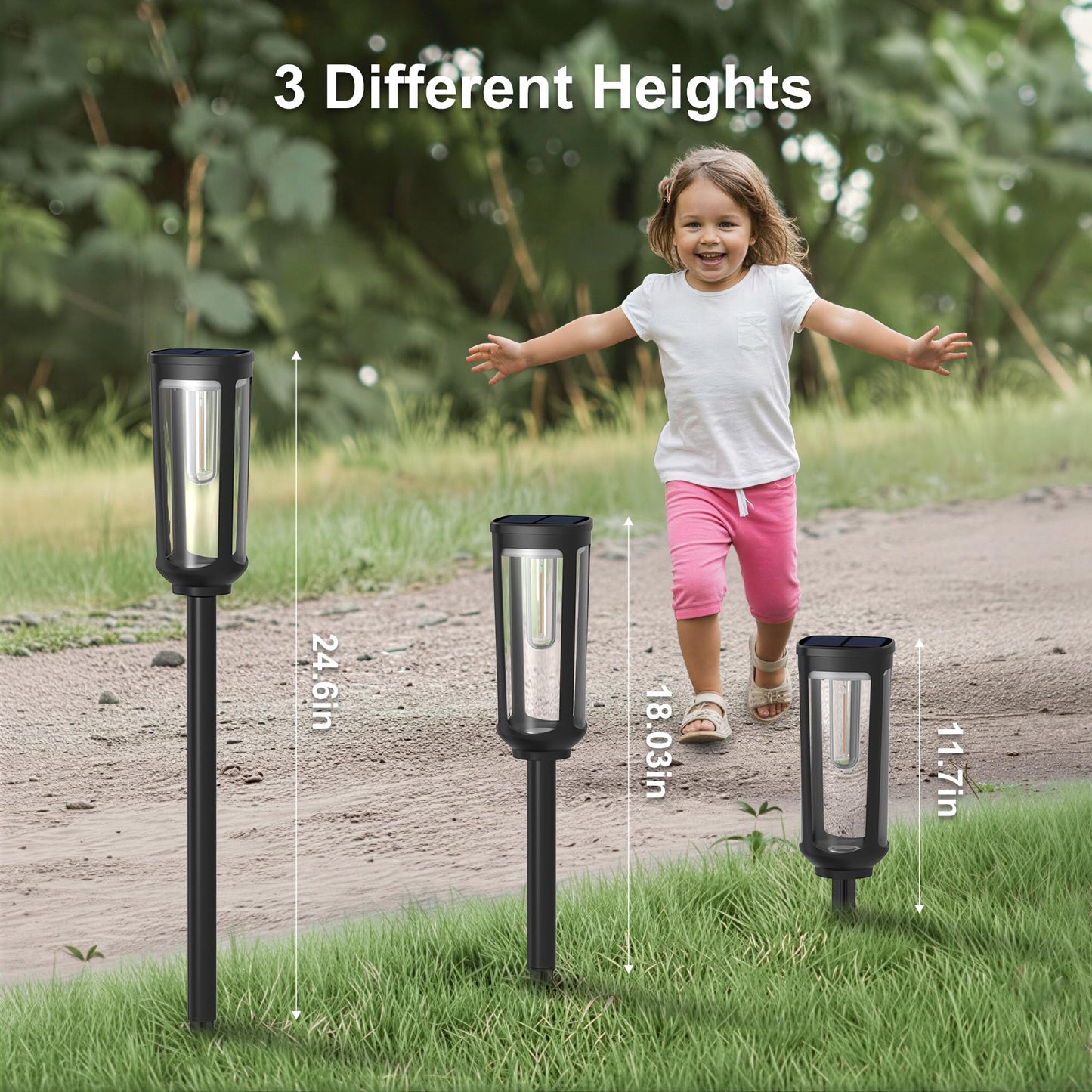 JEJOT Solar Pathway Lights Outdoor Waterproof, 8 Pack Solar Walkway Lights