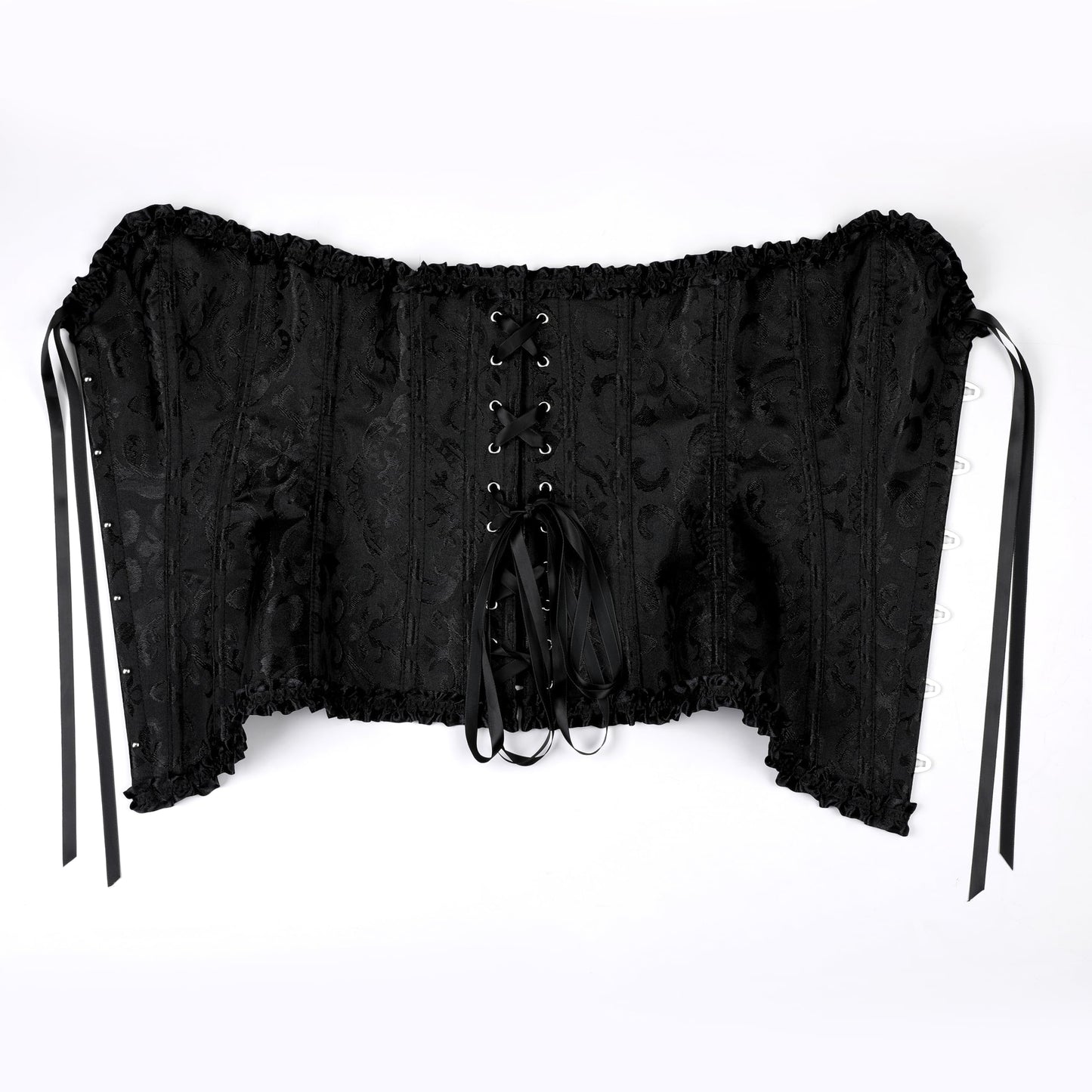JoyPeak Corset Tops for Women,Lace Bustier Corset Lingerie top,Renaissance Overbust Corset Push Up Bodysuit (US, Alpha, X-Small, Regular, Regular, Big Girls, black)