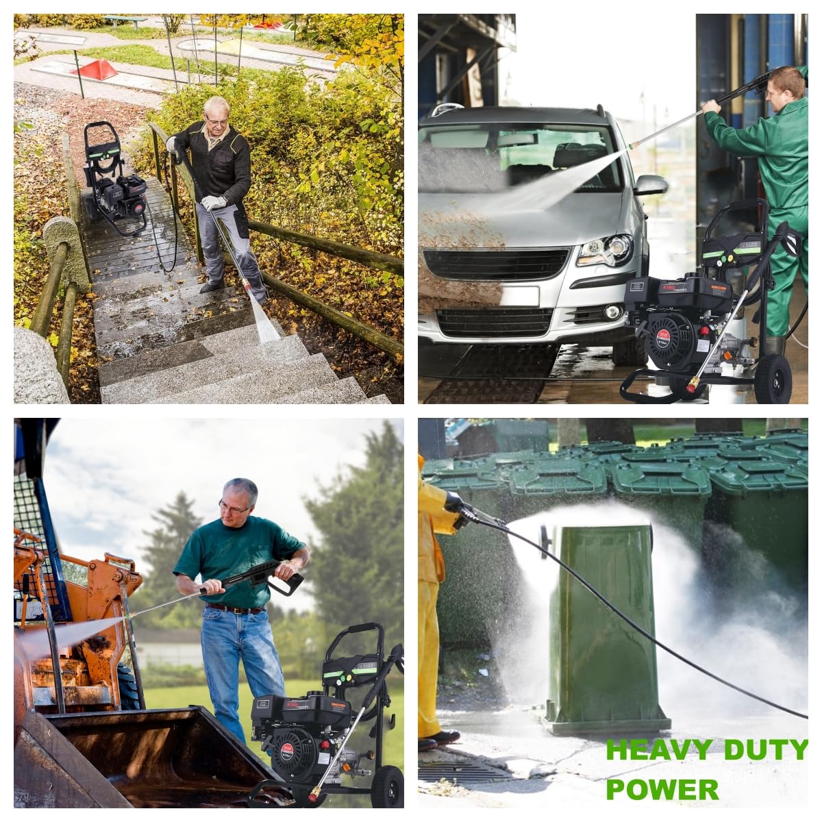 4200 PSI Gas Pressure Washer, 4.0 Max GPM 212CC 7HP Commercial Gas Power Washer, Spray Gun and Wand, 5 Nozzle Set, for Cars/Fences/Driveways/Homes/Patios/Furniture