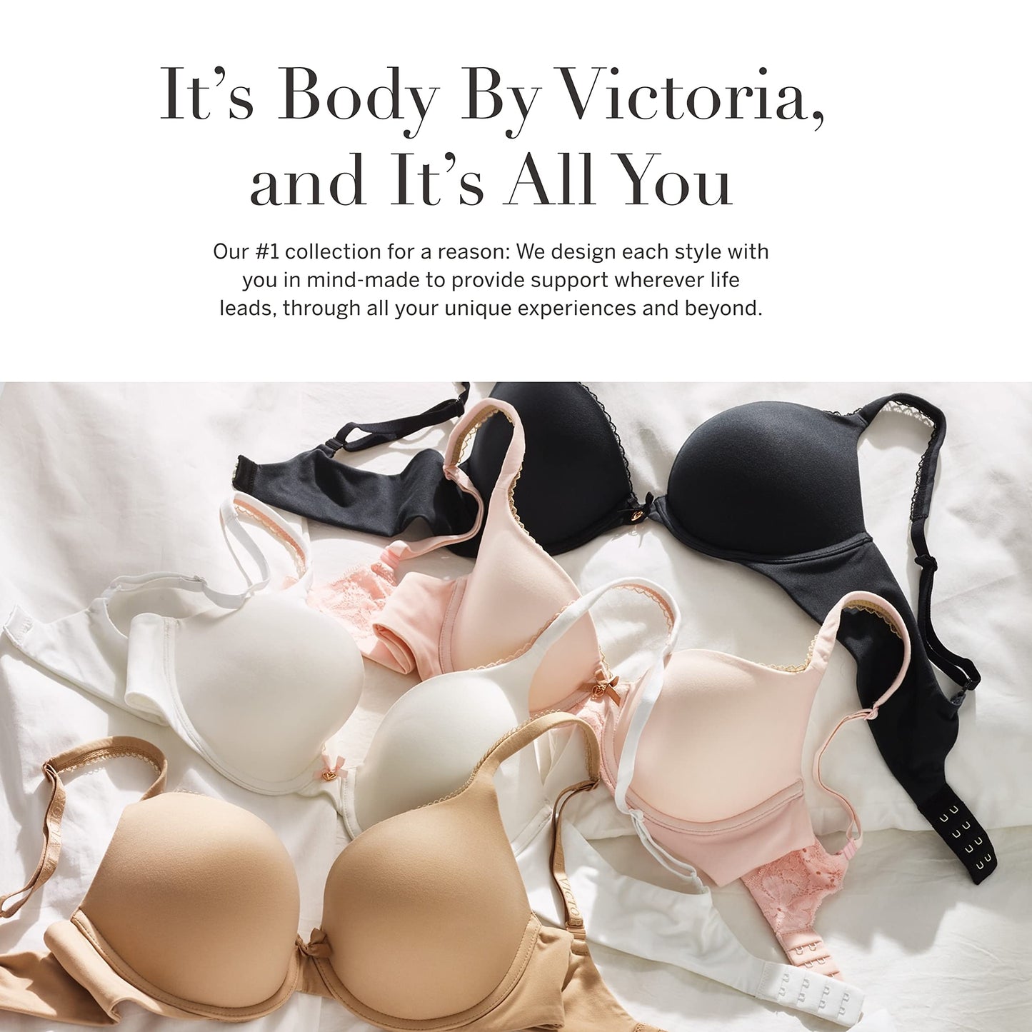 Victoria's Secret Body by Victoria Push Up Bra, Bras for Women, Black Smooth, 36C