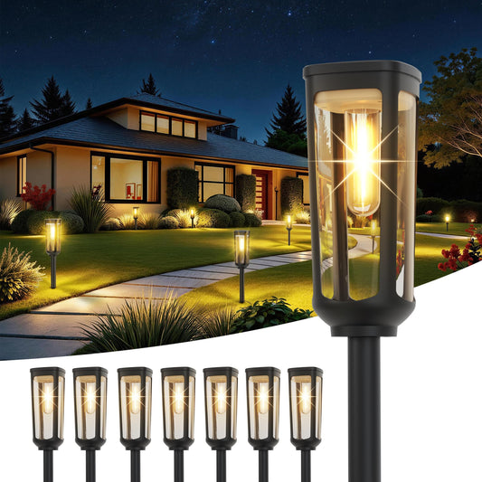 JEJOT Solar Pathway Lights Outdoor Waterproof, 8 Pack Solar Walkway Lights