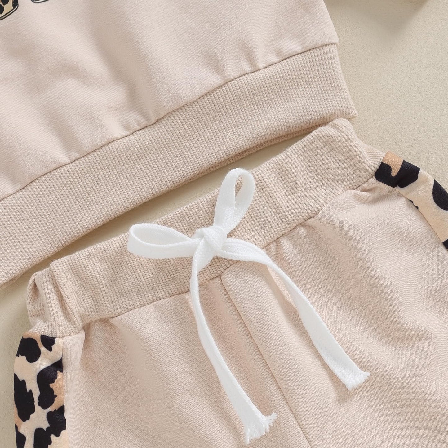 Kupretty Baby Girl Clothes Mama's Mini Sweatshirt Pants Set Khaki 12-18M