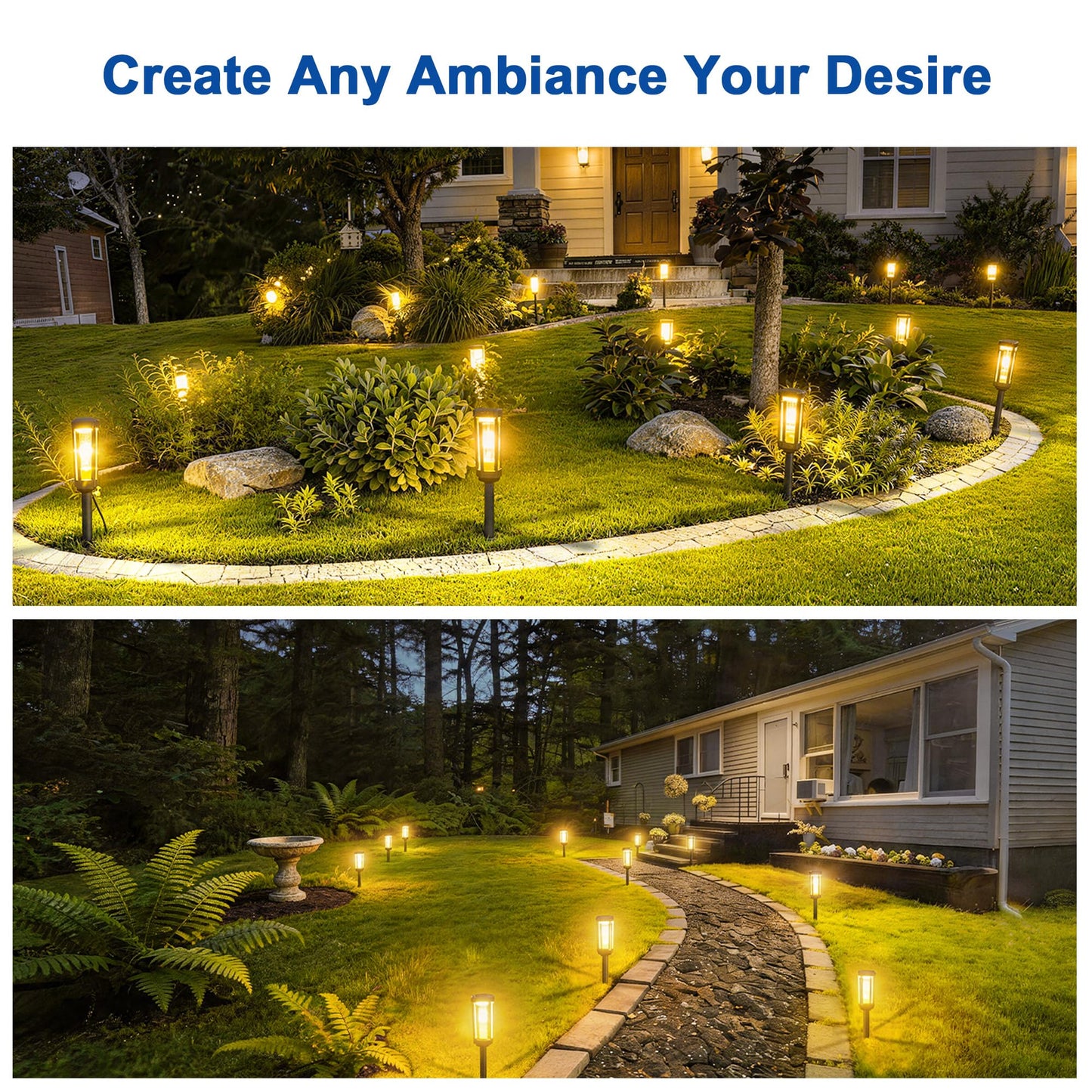 JEJOT Solar Pathway Lights Outdoor Waterproof, 8 Pack Solar Walkway Lights