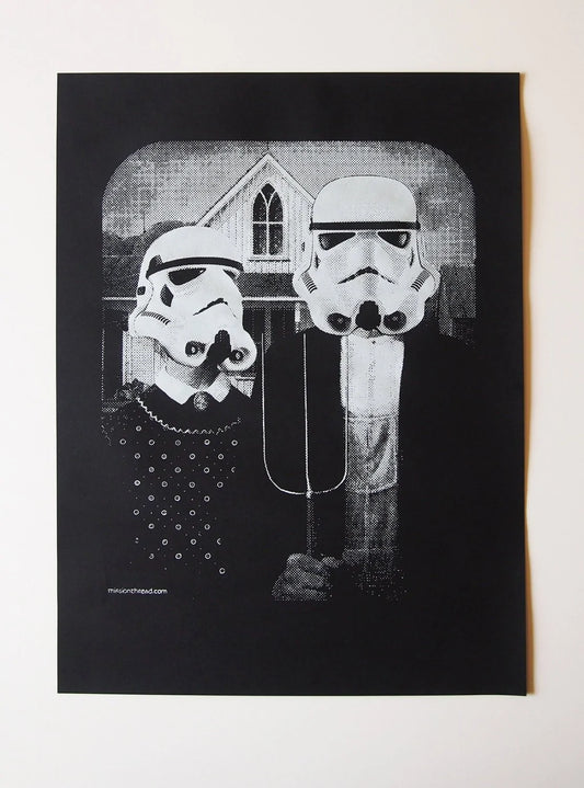 Star Wars American Gothic Parody Poster – High Quality Screen Print, 15" x 19.5"