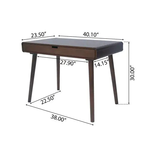 TINA Solid Wood Writing Desk, Brown | Durable MDF & Wood Construction