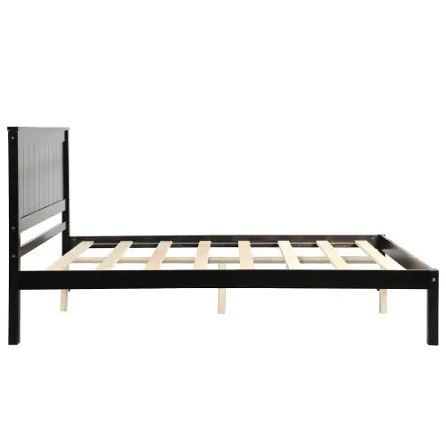 Platform Bed Frame with Headboard, Wood Slat Support, No Box Spring Needed, Full, Espresso