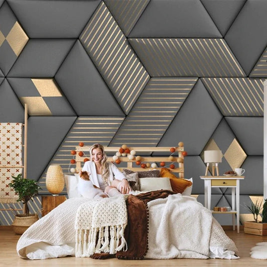 Nordic Geometry Luxe Wallpaper -SHS4